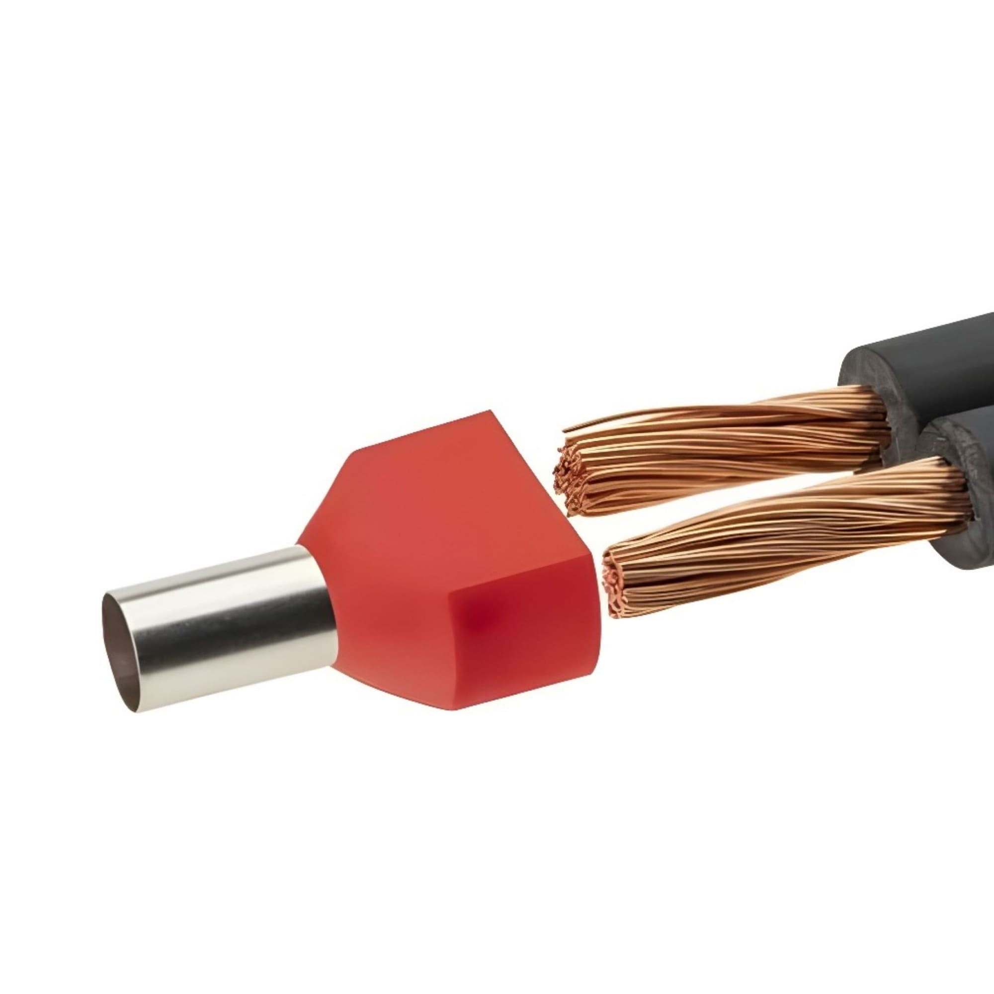 Наконечник-гильза двойная с изолир. фланцем для жилы сечением 1,5кв.мм,длина контактной части 10мм, красный (НШВИ2 1.5-10)