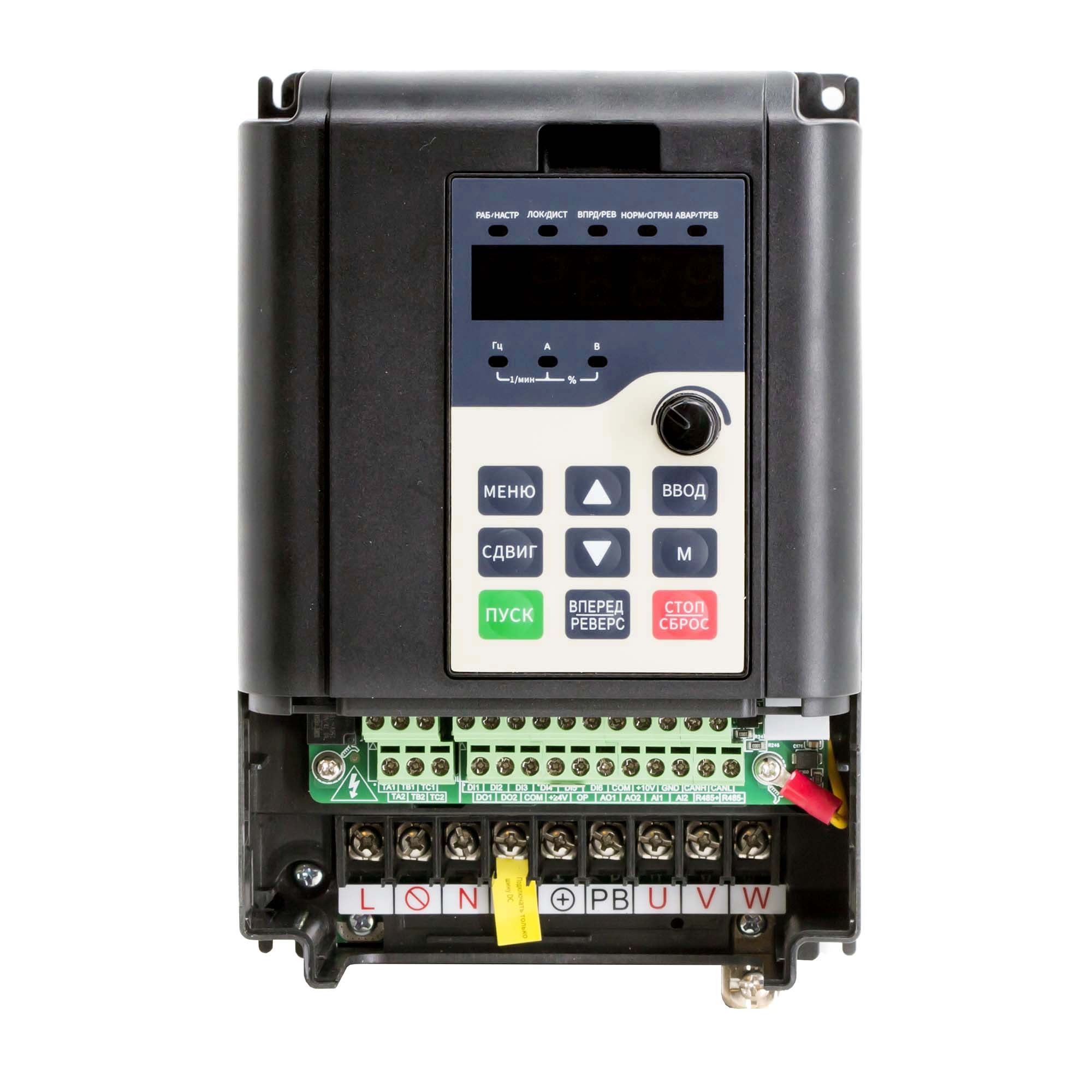 Преобразователь частоты, 1ф. питание 220В, выходная мощность 2,2 кВт, встроенный тормозной прерыватель и ЭМС фильтр