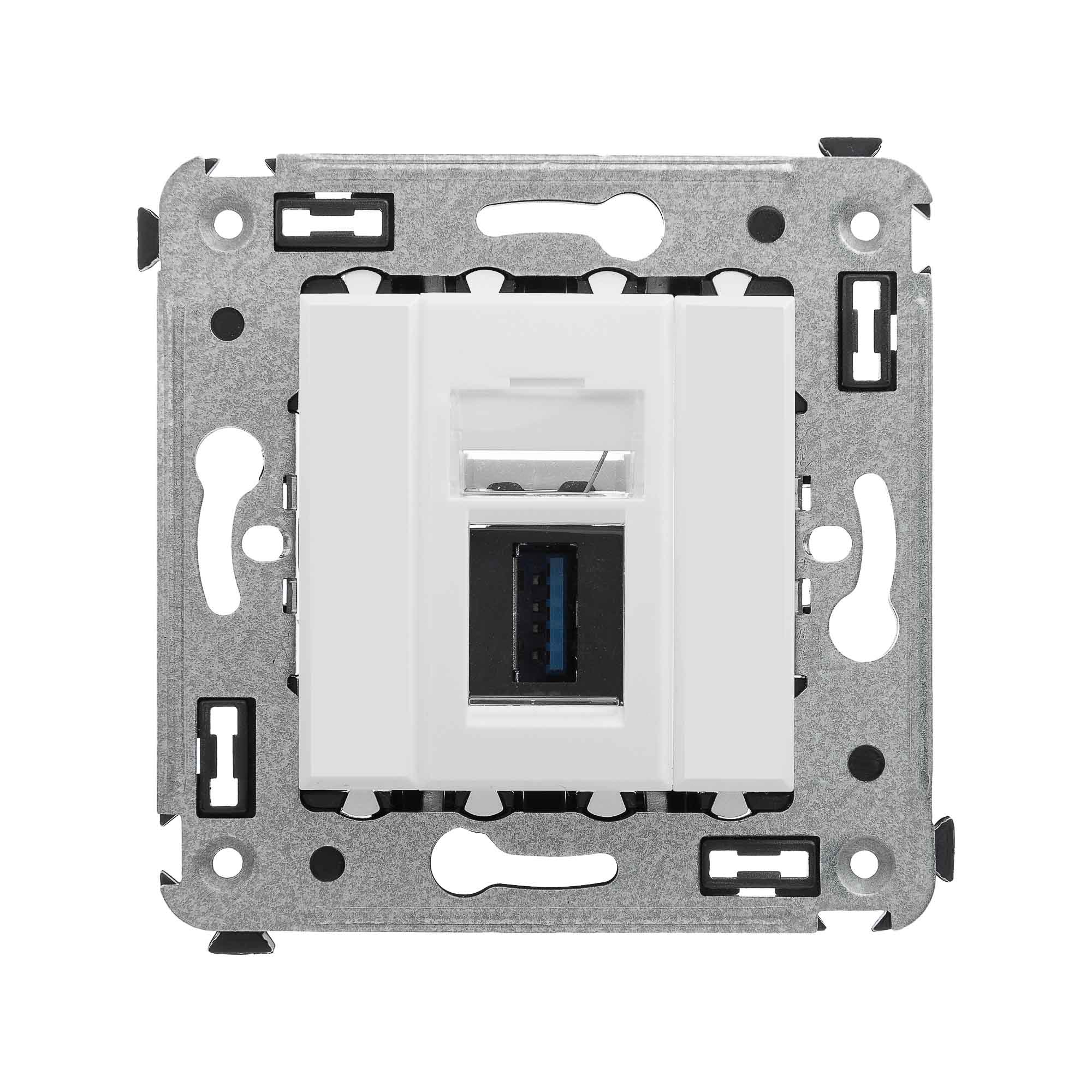 USB 3.0 розетка одинарная в стену, тип А-А, "Avanti", "Белое облако ...