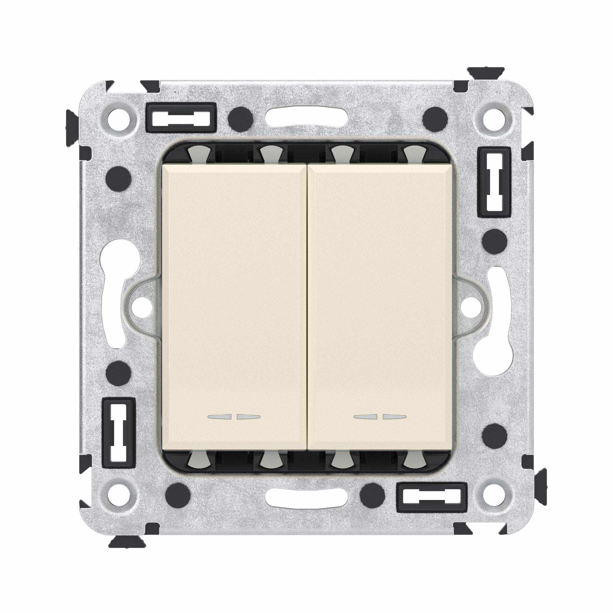 Кнопки Кнопка двухклавишная в стену, Avanti, ванильная дымка DKC|ДКС