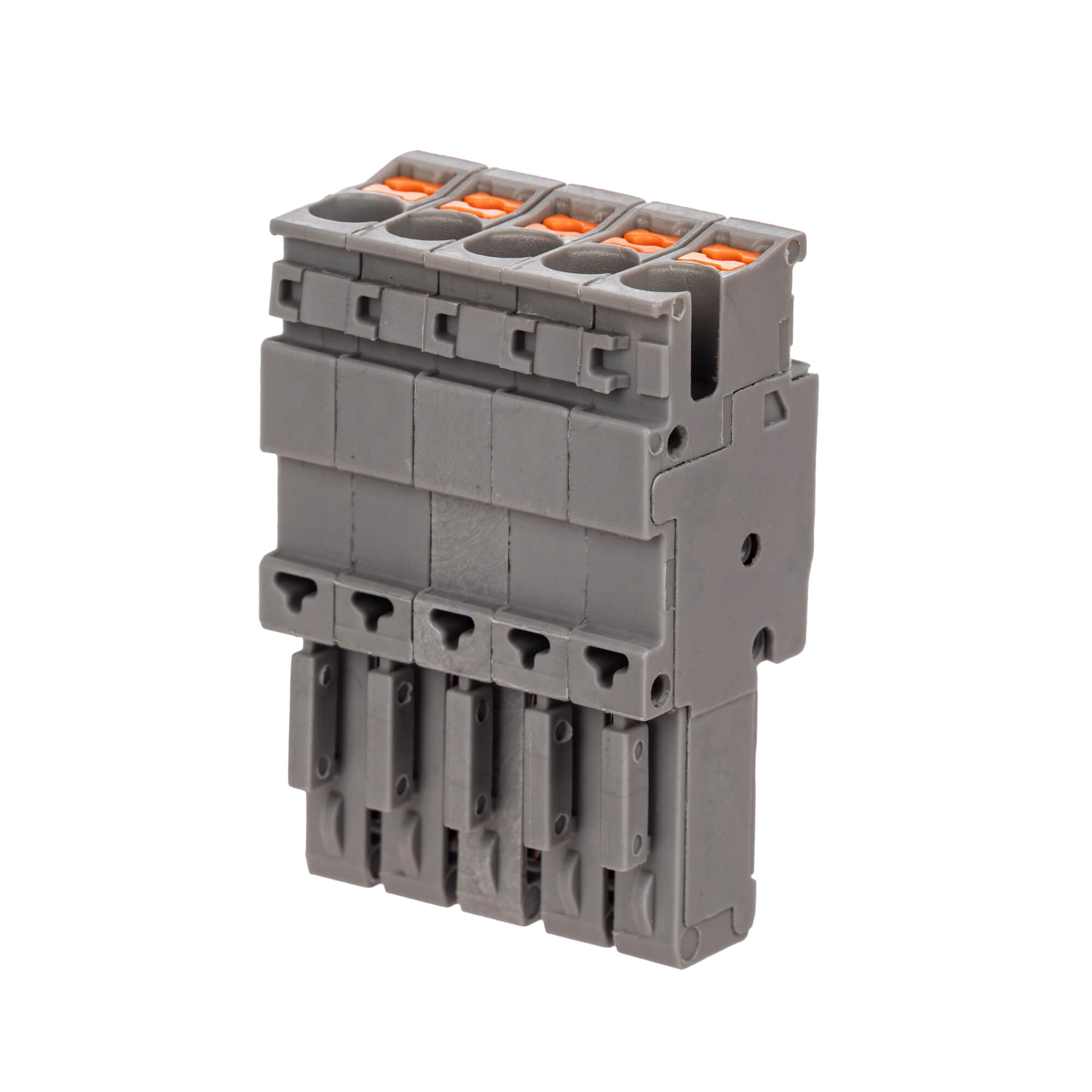 Штекер, зажим push-in, 5 точек подключения, 2.5 кв.мм, серый