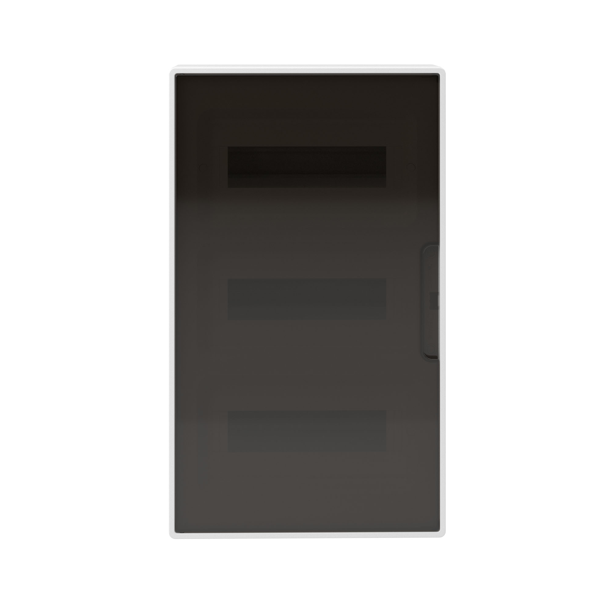 Щиток 36 мод настенный Фрейм (FRAME), белый, с тонированной дверцей, с 4 шинами  PEN (2шт на 8 отв. и 2шт на 10 отв.)