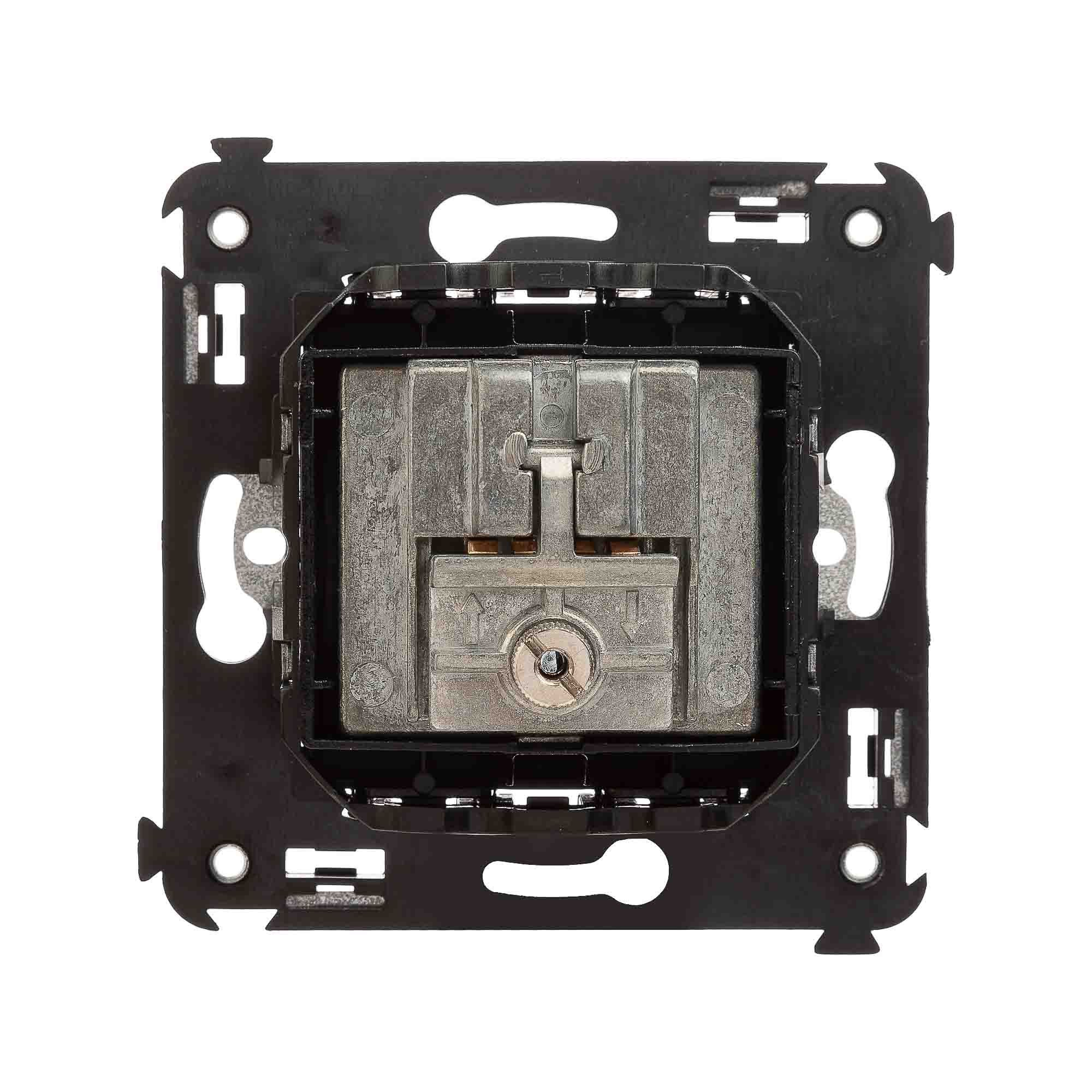 Розетка TV-FM-SAT в стену, Avanti, черный квадрат