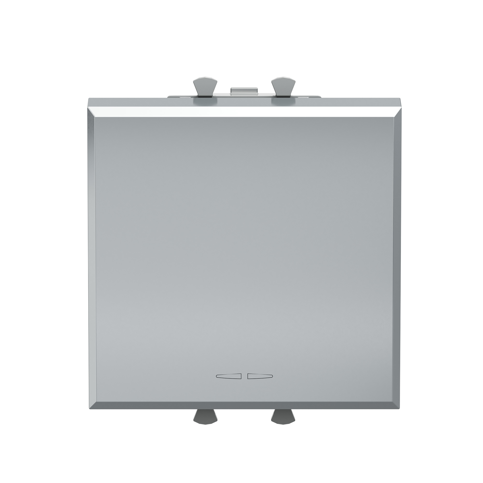 Выключатель одноклавишный модульный, Avanti, закаленная сталь, 2 модуля