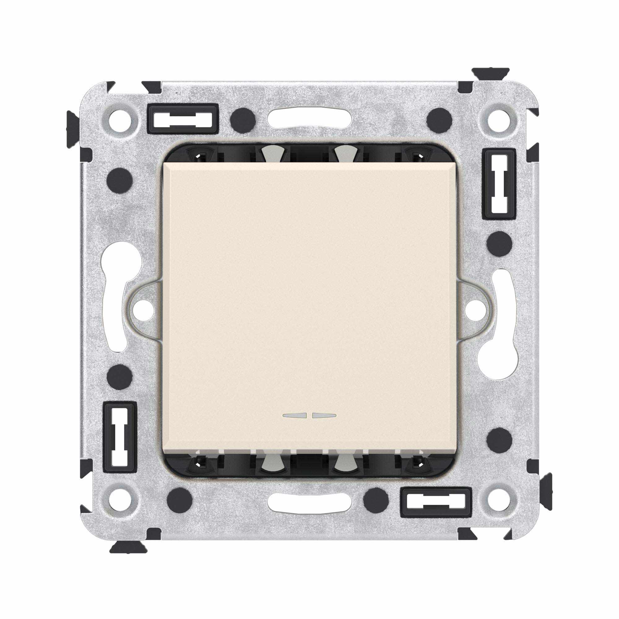 Переключатель одноклавишный в стену, Avanti, ванильная дымка