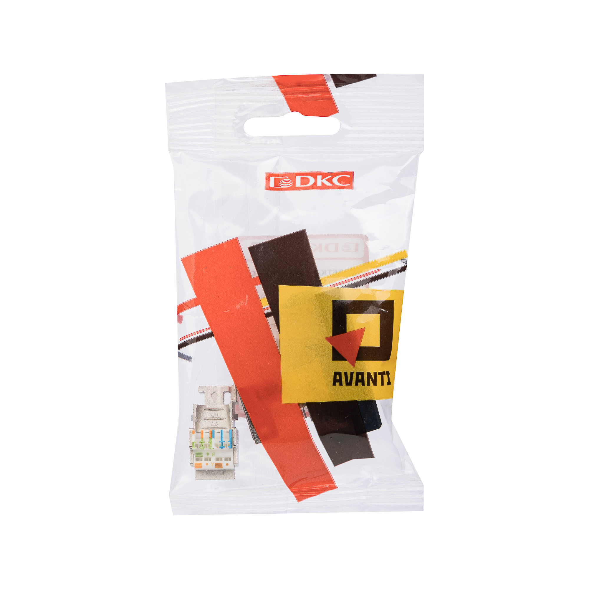 Компьютерная розетка RJ-45 модульная, кат.6 экранированная, Avanti, черный квадрат, 1 модуль