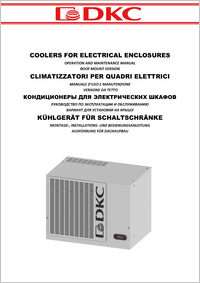 Coolers for electrical enclosures: operation and maintenance manual roof mount version