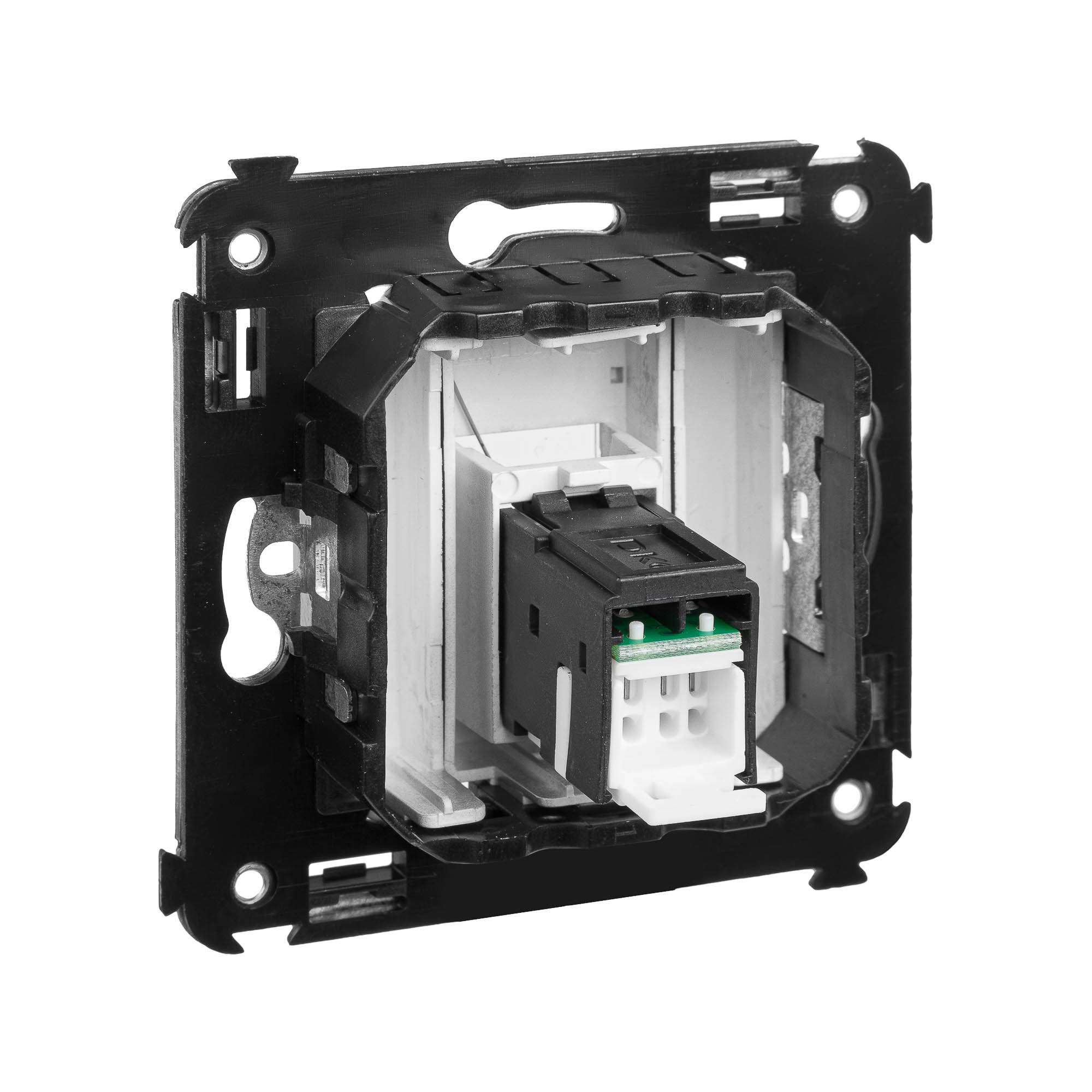 Компьютерная розетка RJ-45 в стену, кат.5e одинарная, Avanti, закаленная сталь