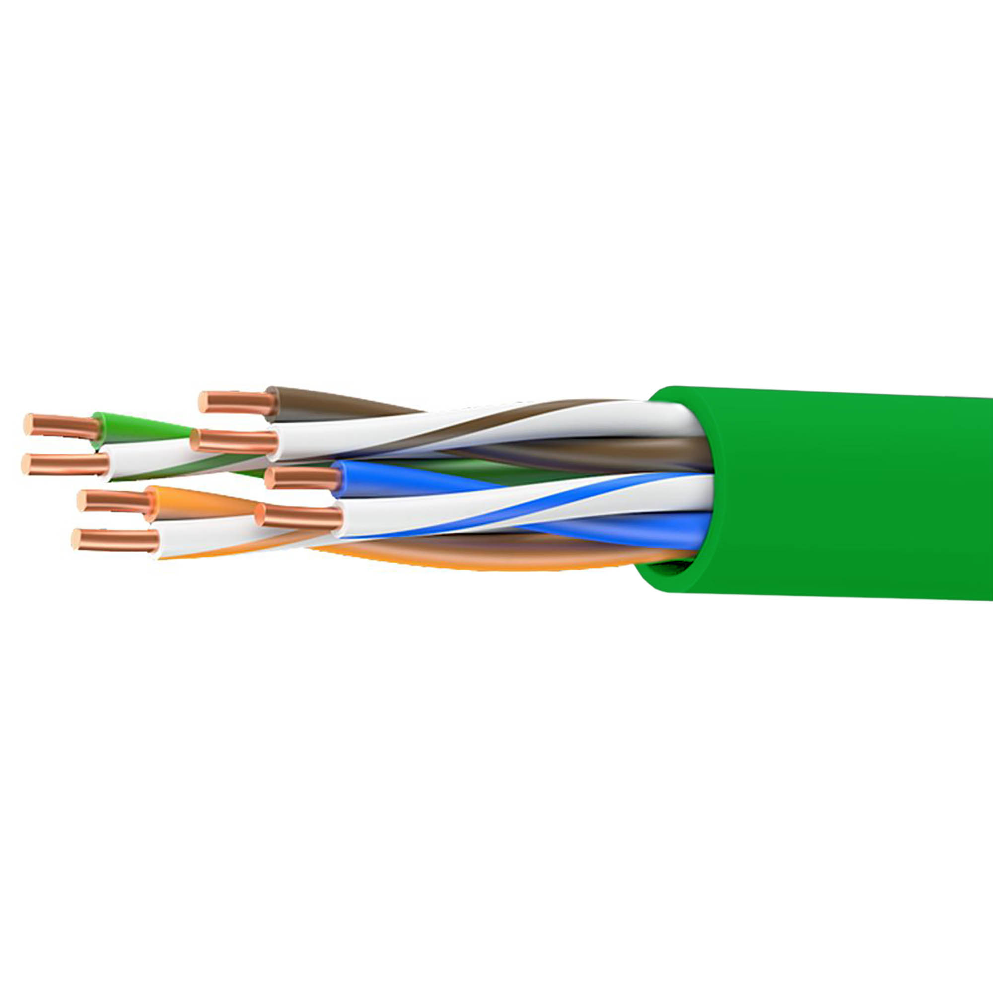 Кабель витая пара категории 5е Кабель витая пара кат. 5E неэкранированный U/UTP, 4 пары, нг(А)-LSLTx, цвет внешней оболочки зелёный, коробка 305 м DKC|ДКС