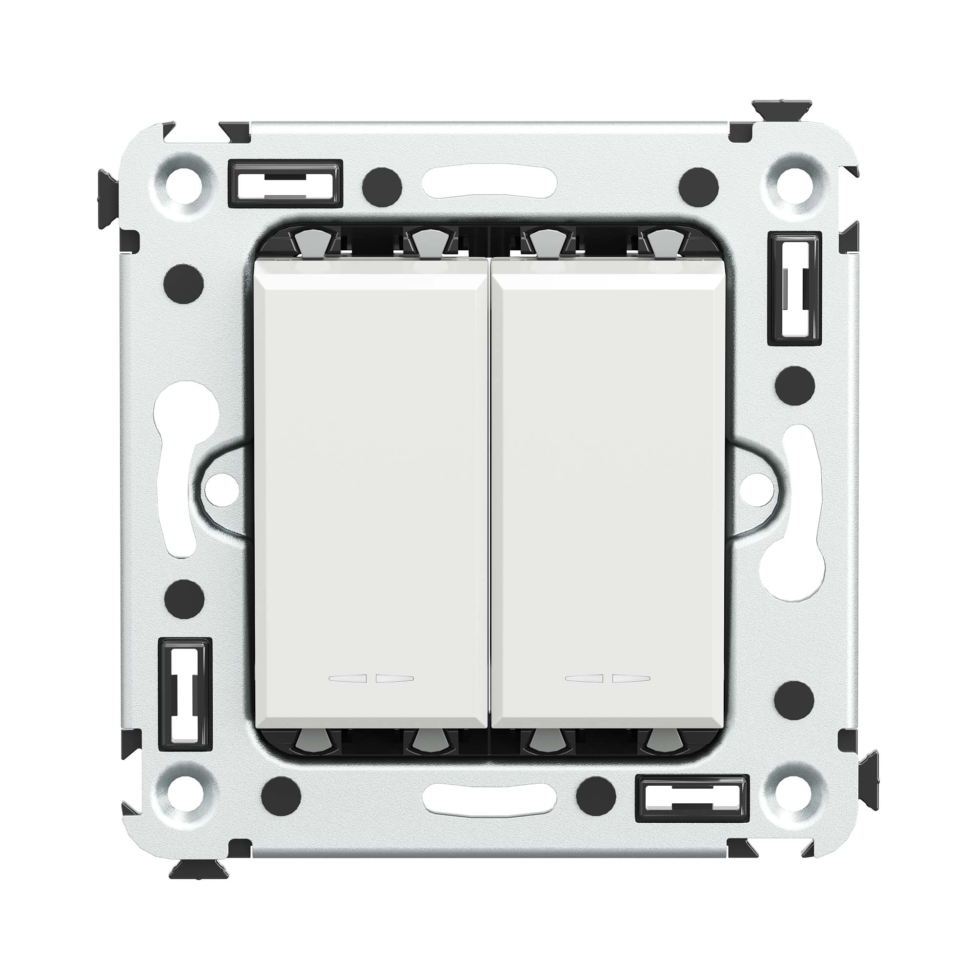 Выключатели, переключатели, инверторы Выключатель двухклавишный в стену, Avanti, белое облако DKC|ДКС