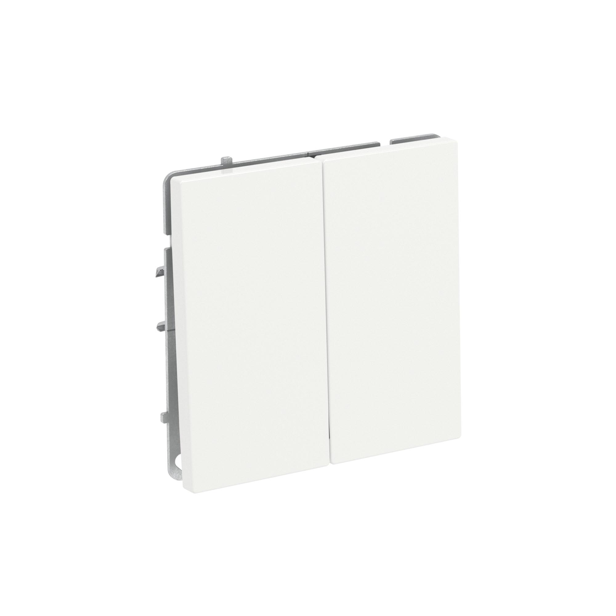 Кнопка двухклавишная, KANT, белая магнолия