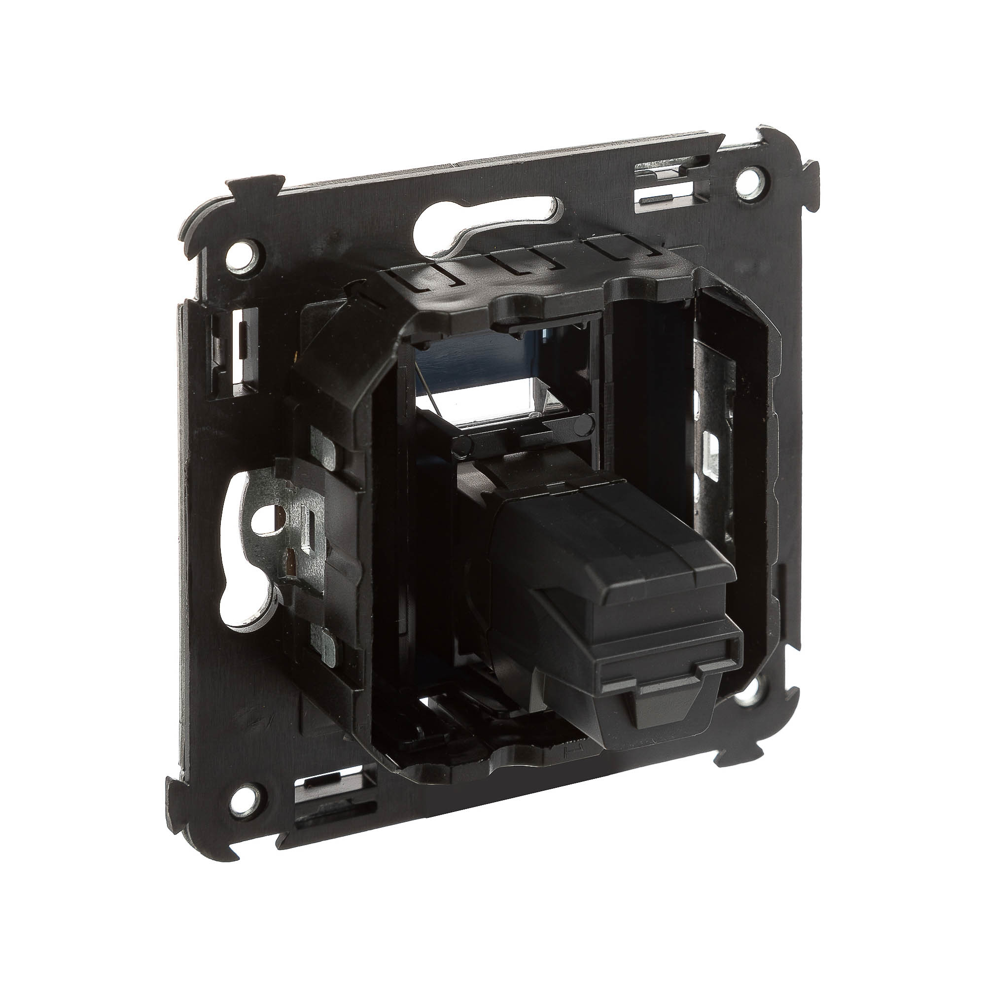 USB 3.0 розетка одинарная в стену, тип А-А, Avanti, черный квадрат